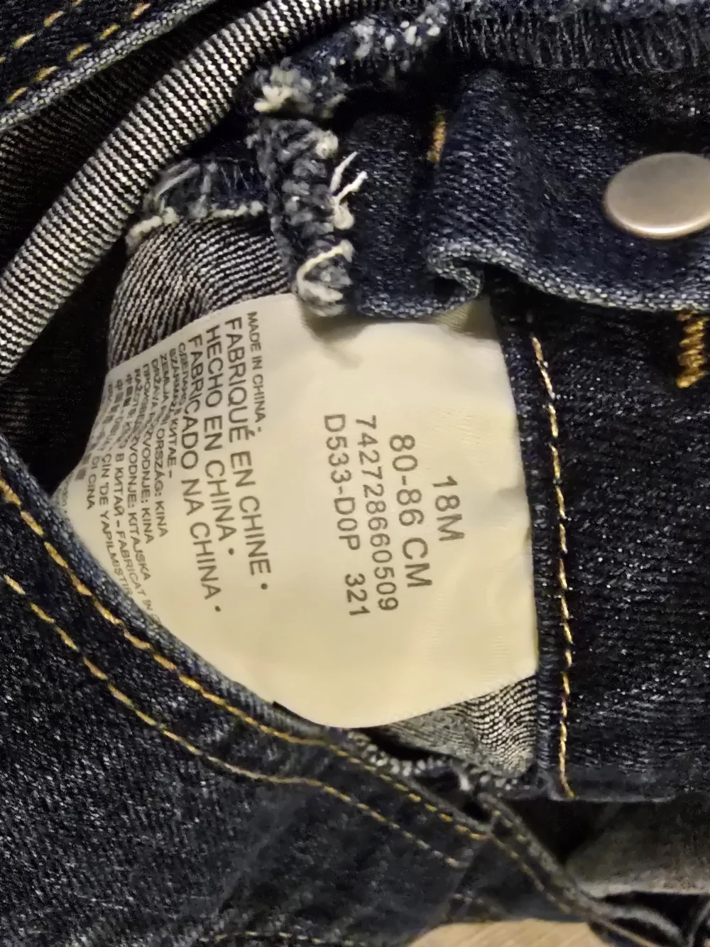 Levi's Toddler Denim Shortall Overall 18M Dark Wash Adjustable Straps